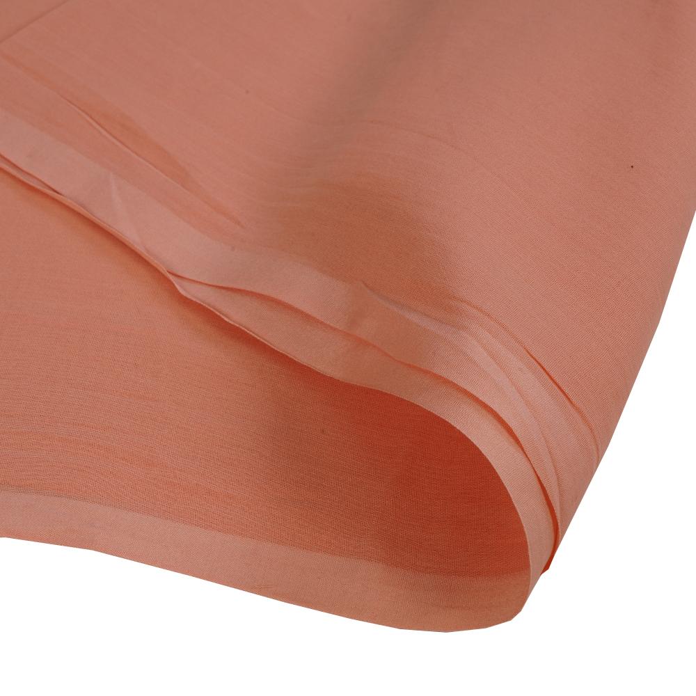 (Pre Cut 2.40 Mtr Piece) Peach Color High Twisted Cotton Voile Fabric