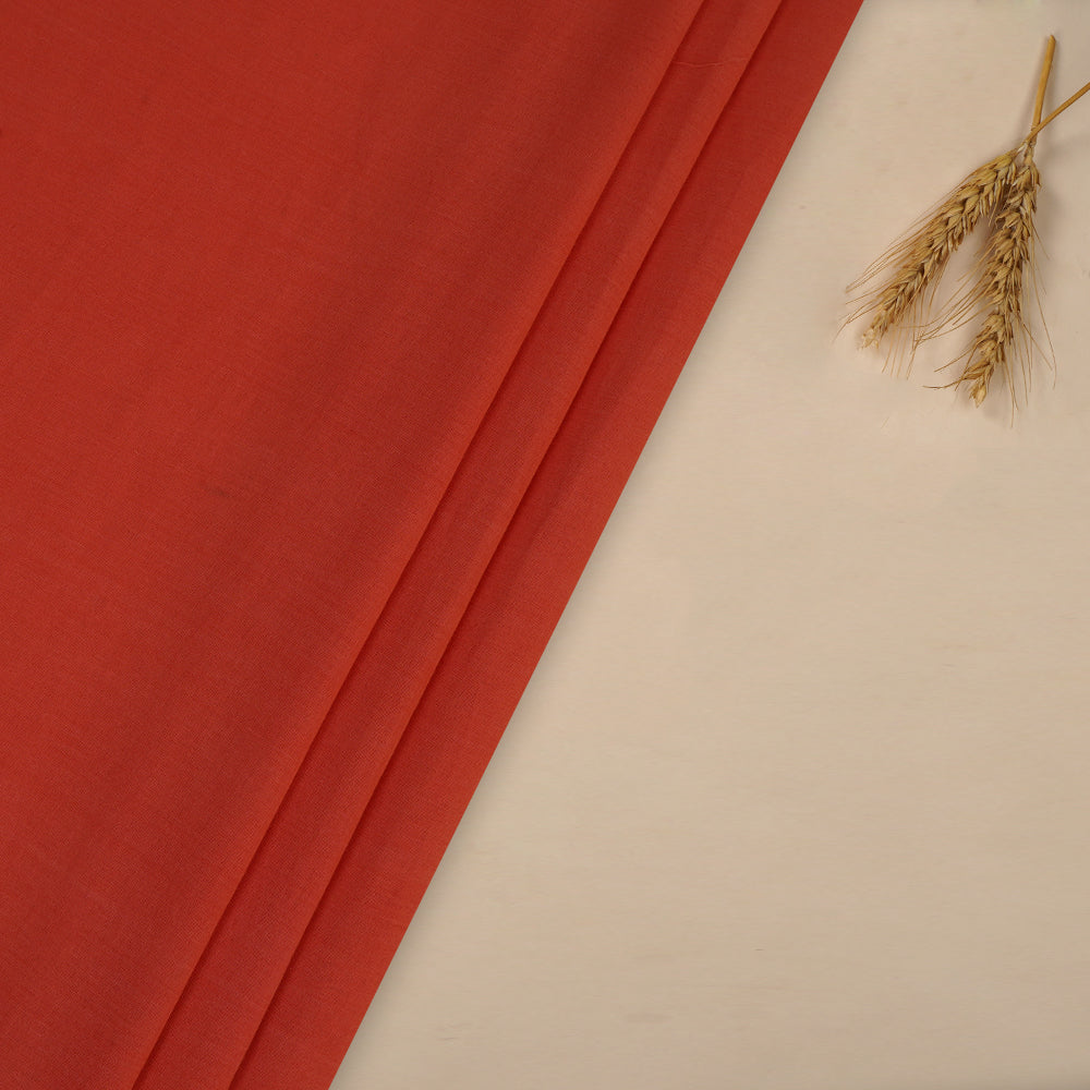 (Pre Cut 2.80 Mtr Piece) Orange Color High Twisted Cotton Voile Fabric