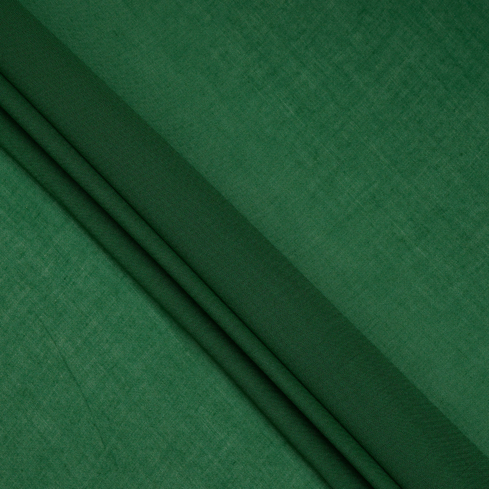(Pre-Cut 3.15 Mtr ) Dark Green Color High Twisted Cotton Voile Fabric