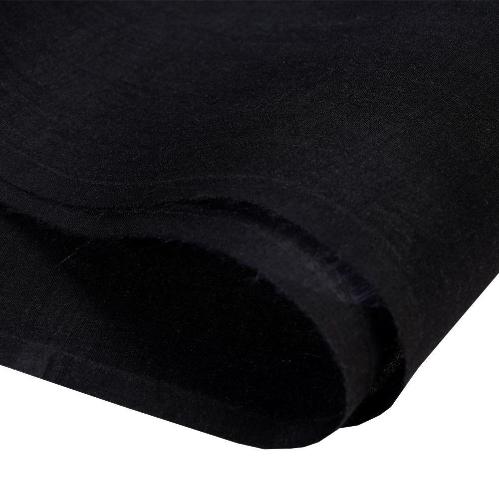 (Pre Cut 1 Mtr Piece) Black Color Muga Kora Fabric