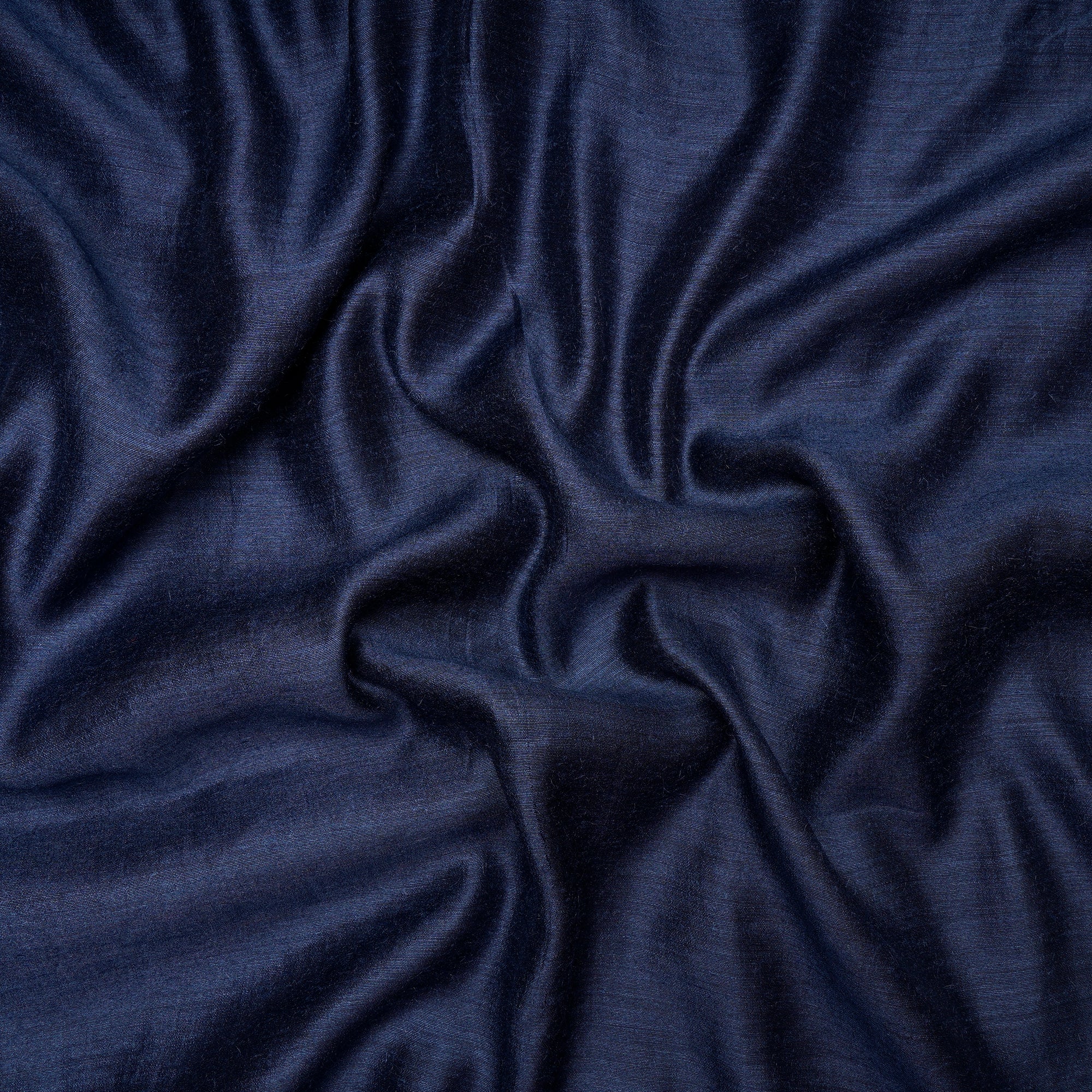 (Pre Cut 1.50 Mtr )Blue Plain Muga Silk Fabric