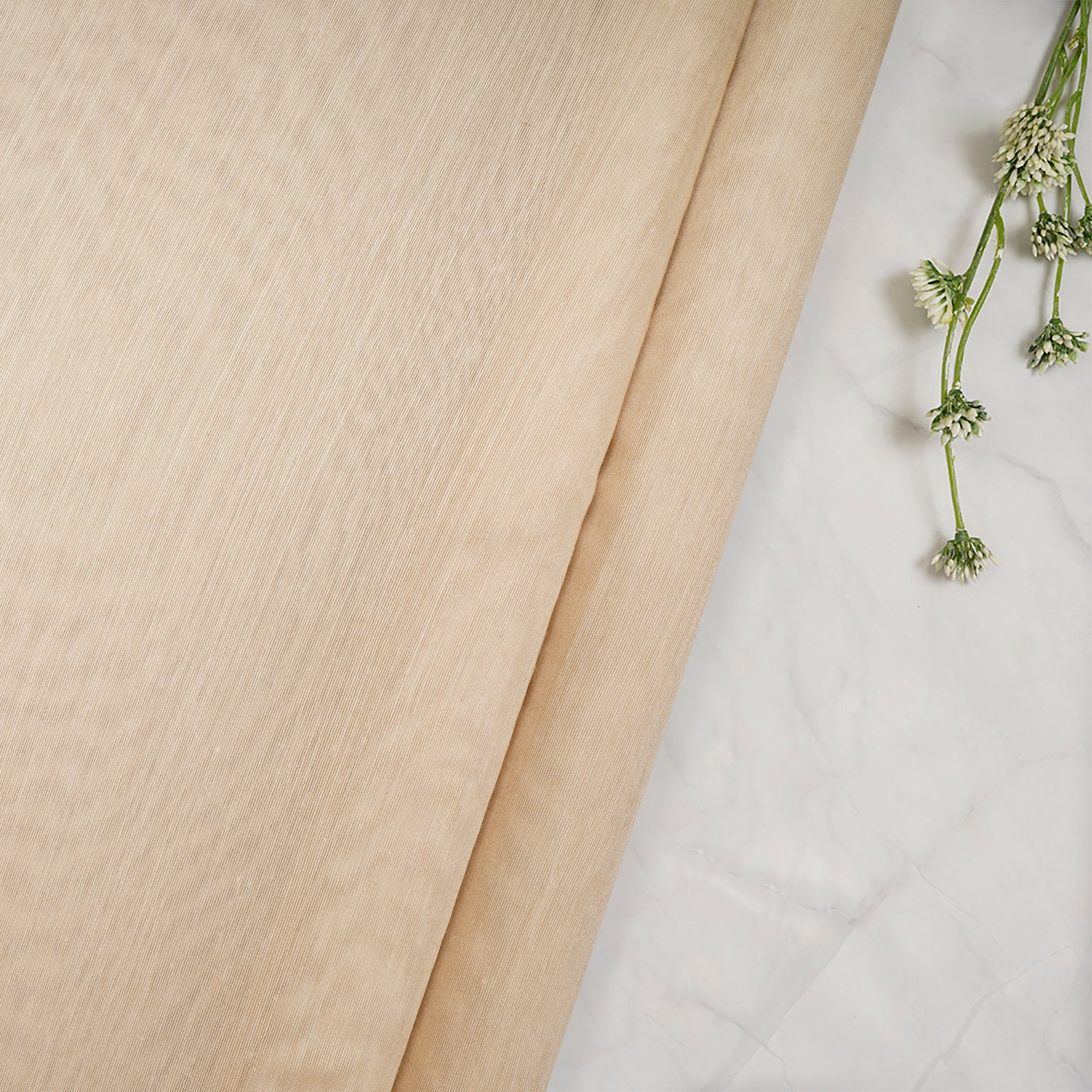 (Pre Cut 2.00 Mtr )Beige Muga Silk Dyeable Fabric