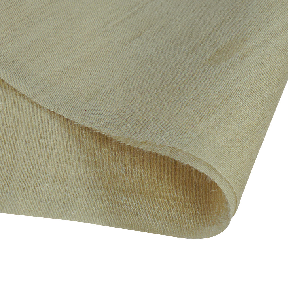 (Pre Cut 2.50 Mtr Piece) Cream Color Muga Kosa Silk Fabric
