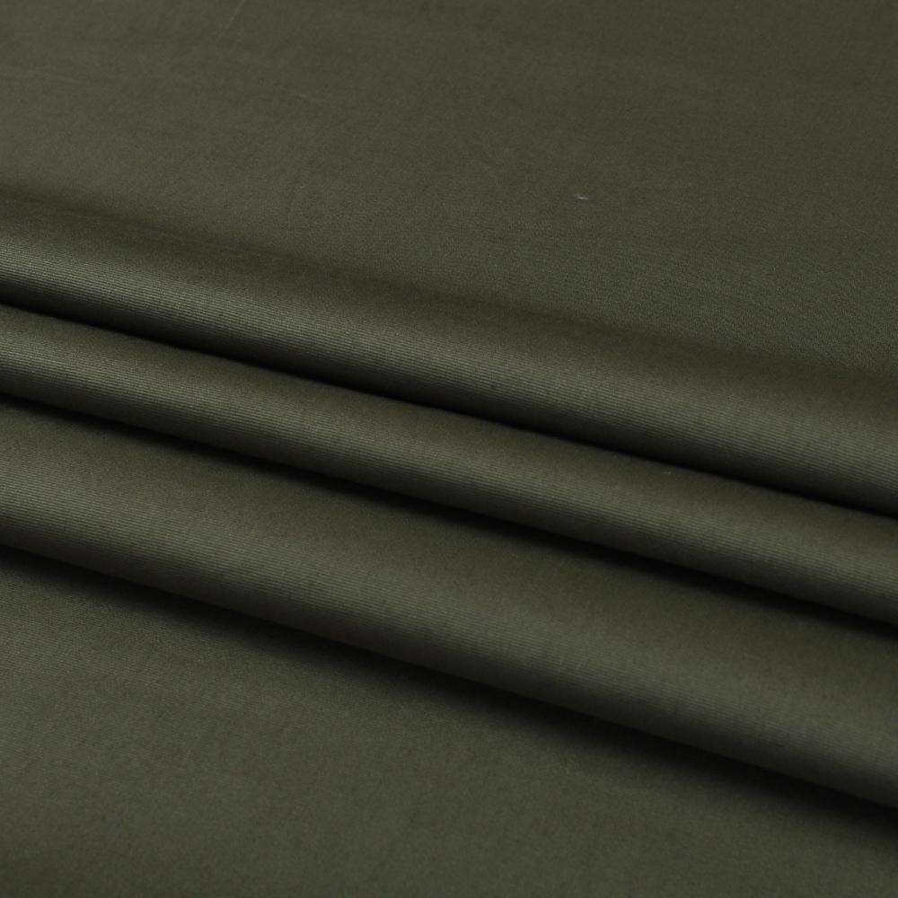 (Pre Cut 1.40 Mtr Piece) Olive Green Color Cotton Poplin Lycra Fabric