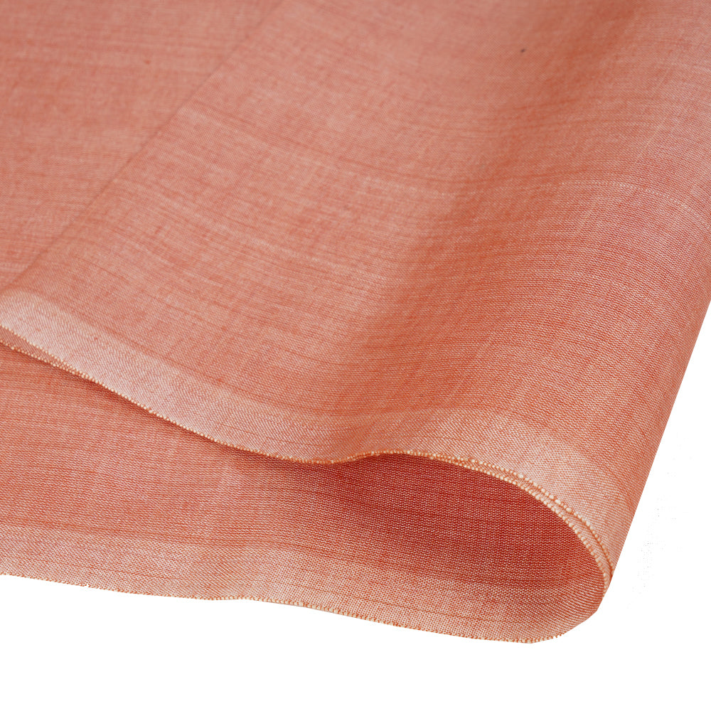 (Pre Cut 0.80 Mtr Piece) Salmon Color Tussar Chanderi Fabric