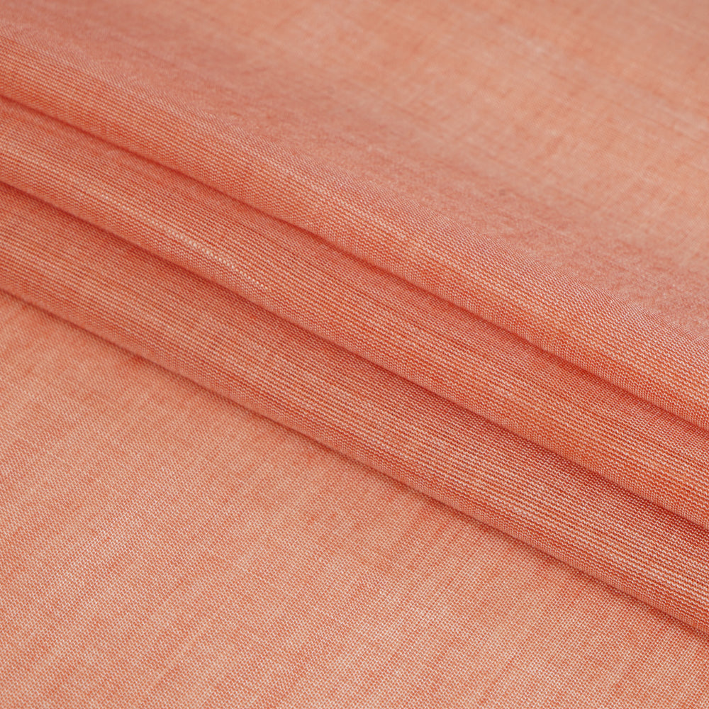 (Pre Cut 0.80 Mtr Piece) Salmon Color Tussar Chanderi Fabric