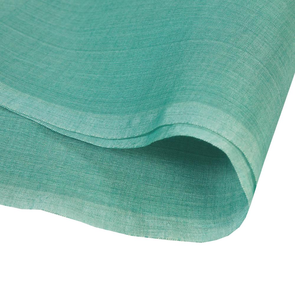 (Pre Cut 1.45 Mtr Piece) Jade Green Color Tussar Chanderi Fabric