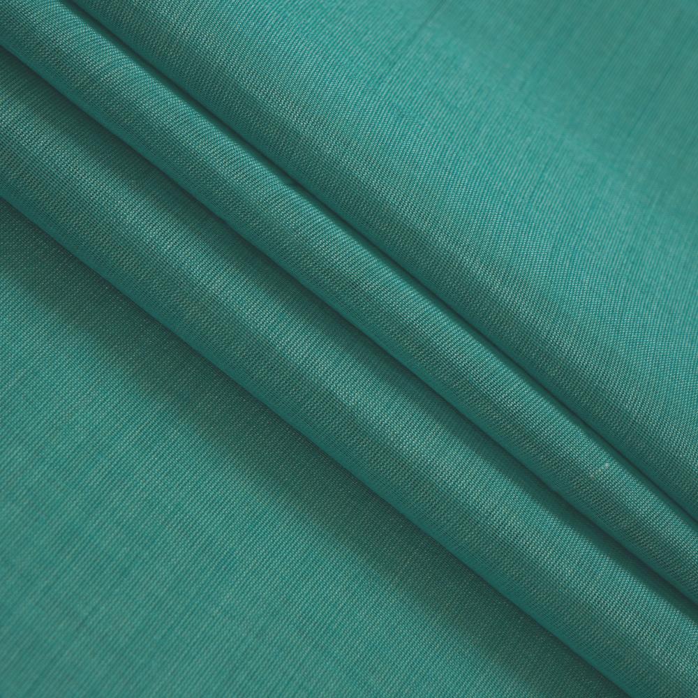 (Pre Cut 1.45 Mtr Piece) Jade Green Color Tussar Chanderi Fabric