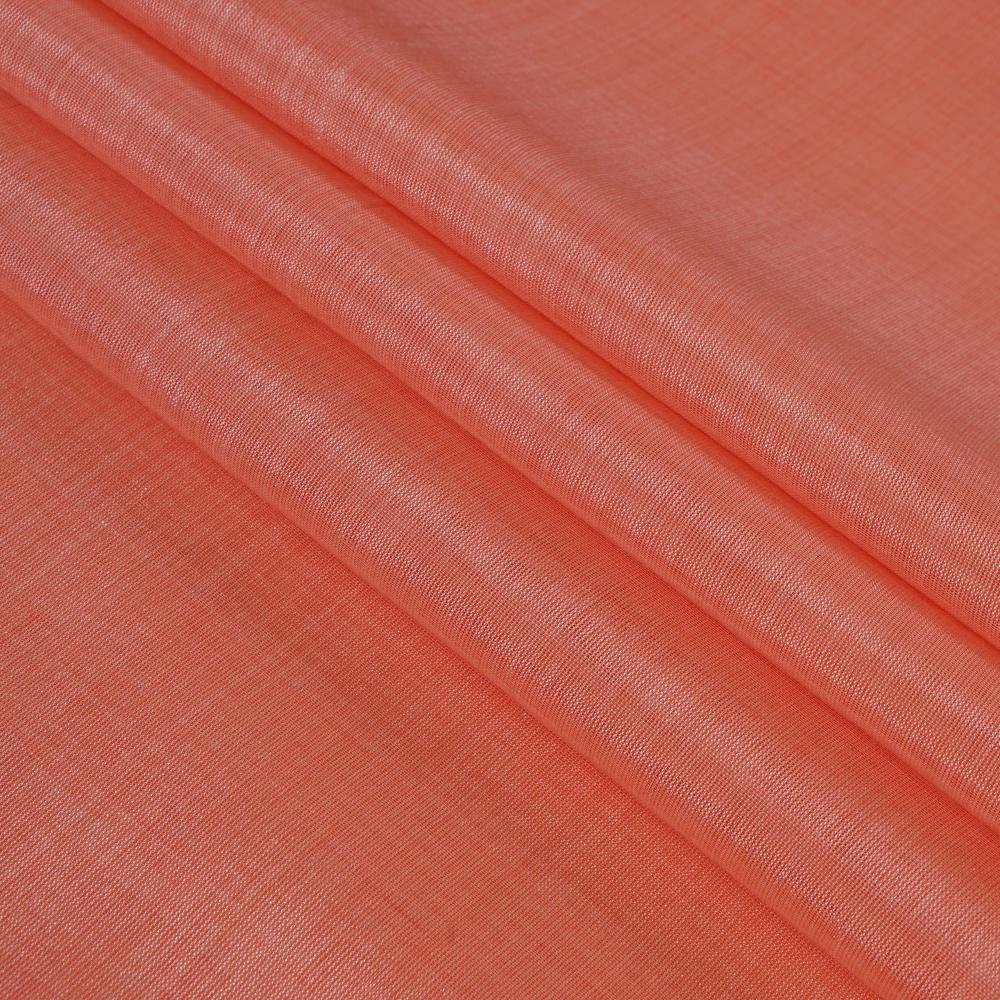 (Pre Cut 2.15 Mtr Piece) Coral Color Tussar Chanderi Fabric