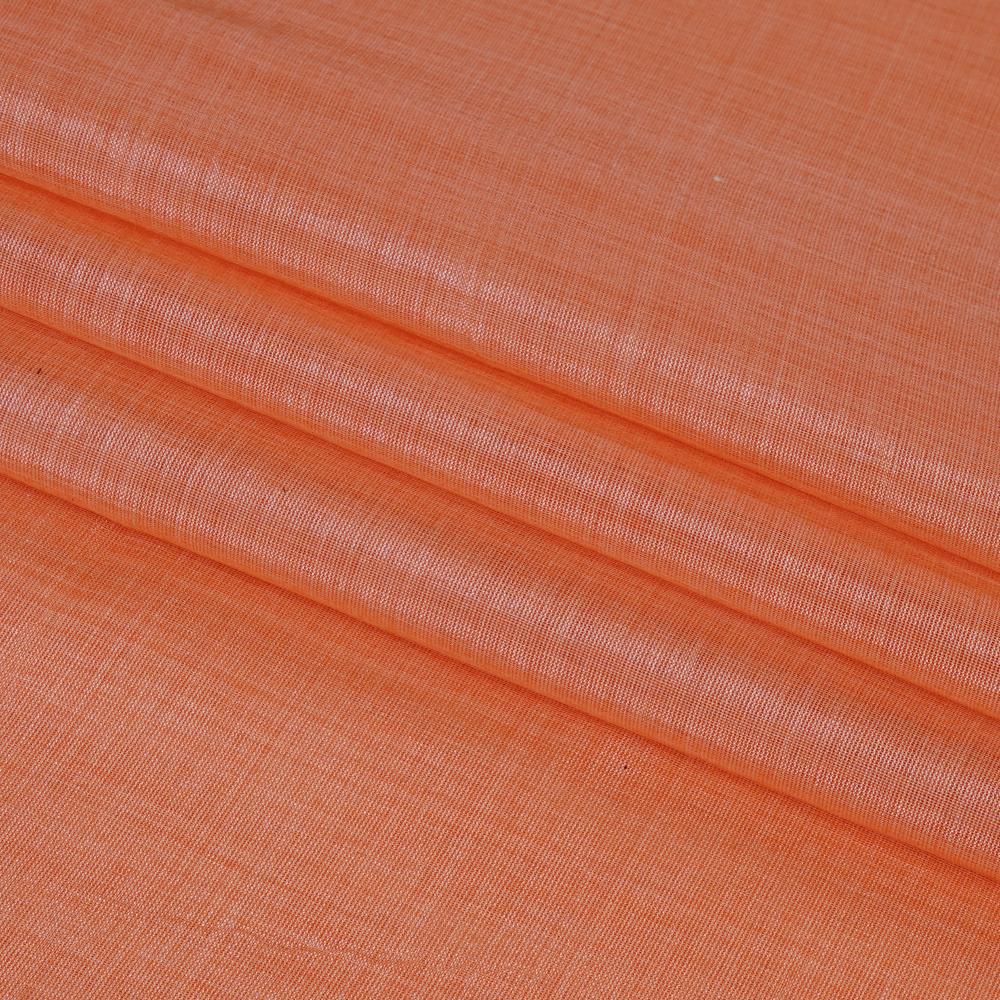 (Pre Cut 2.20 Mtr Piece) Tangerine Color Tussar Chanderi Fabric
