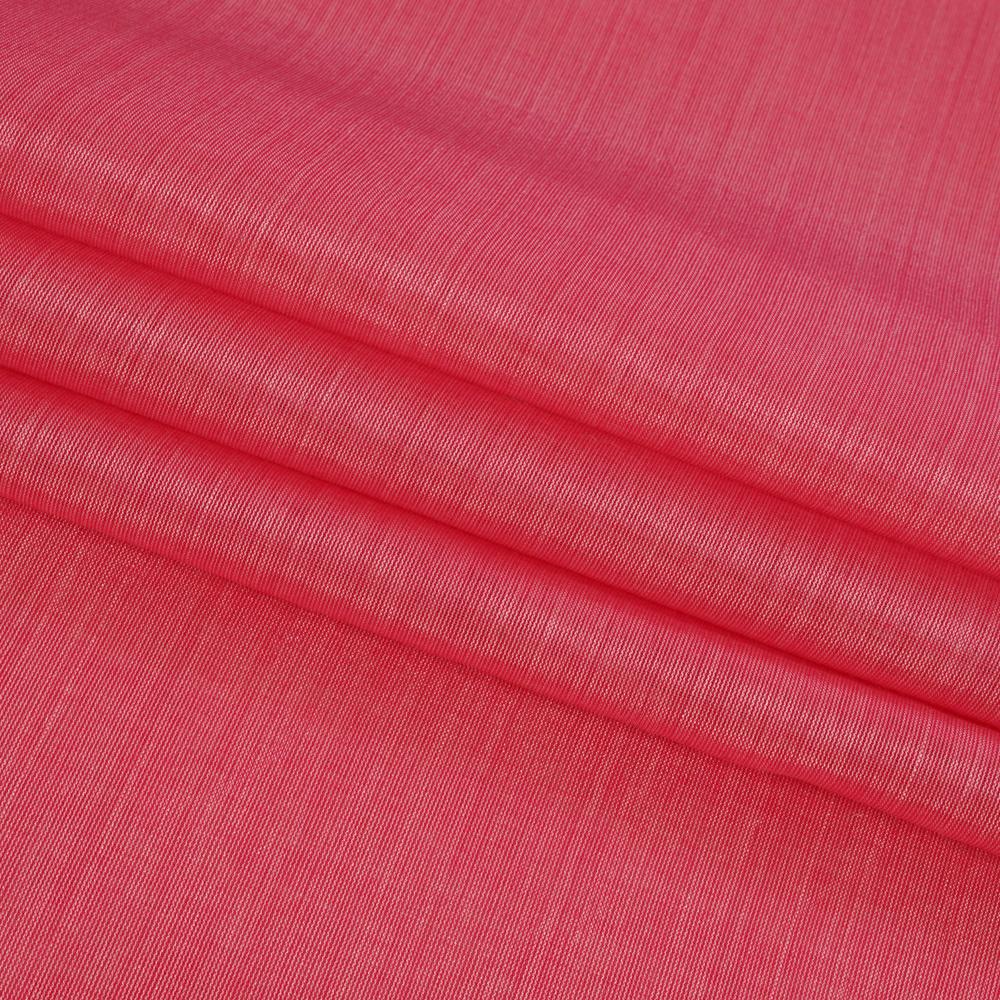 (Pre Cut 2.40 Mtr Piece) Pink Color Tussar Chanderi Fabric