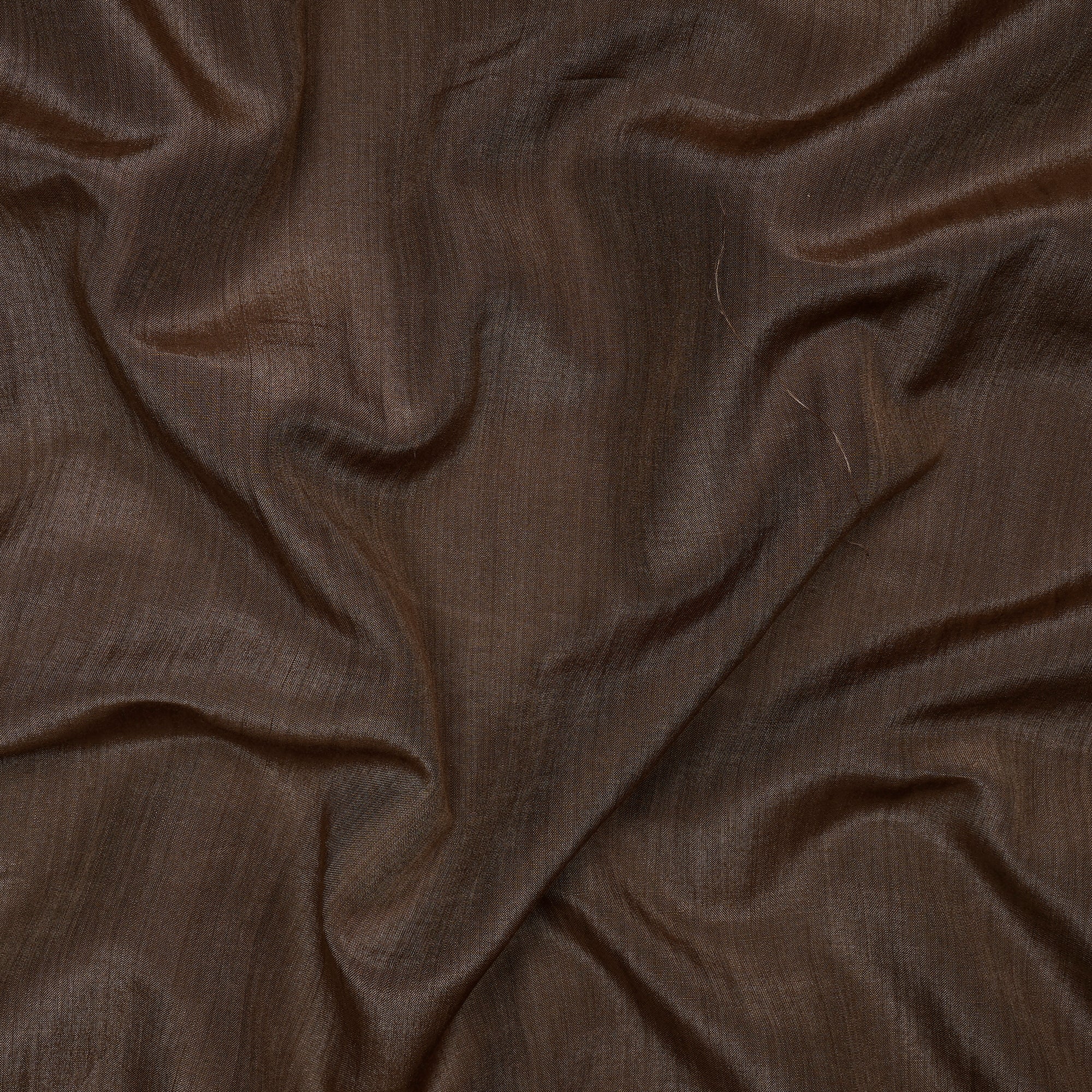 (Pre-Cut 4.00 Mtr) Coffee Brown Color Tussar Silk Cotton Fabric