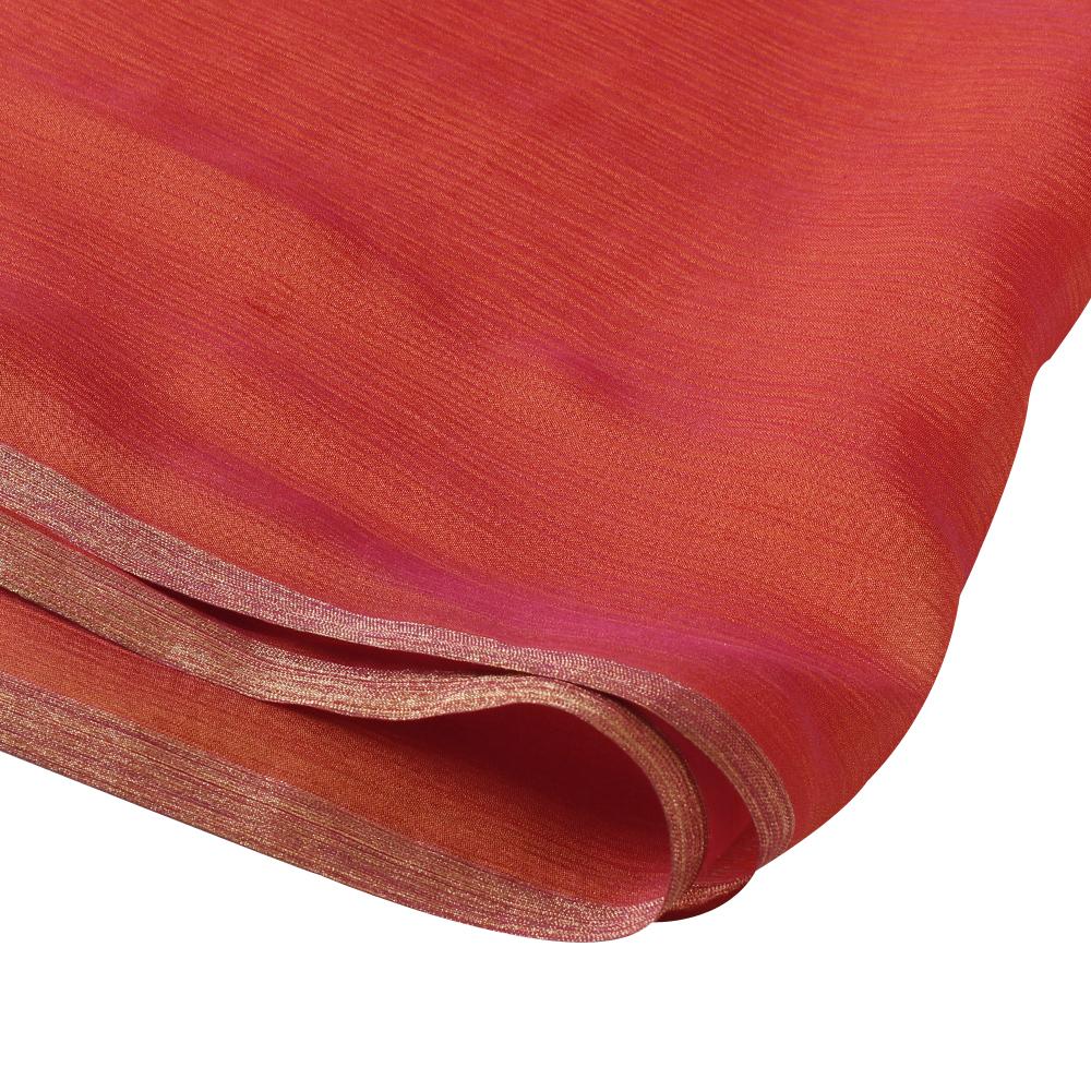 (Pre Cut 2.50 Mtr Piece) Orange Chiffon Silk Fabric