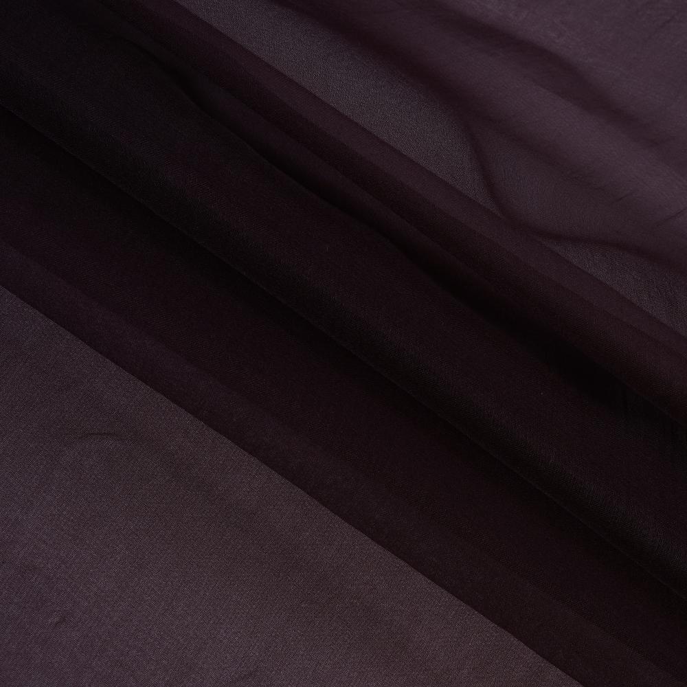 (Pre Cut 1.60 Mtr Piece) Brown Color Organza Silk Fabric