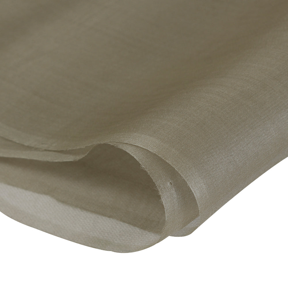(Pre Cut 1.65 Mtr Piece) Olive Green Color Organza Silk Fabric