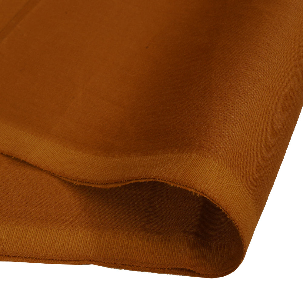 (Pre Cut 1 Mtr Piece) Ginger Color Cotton Satin Fabric