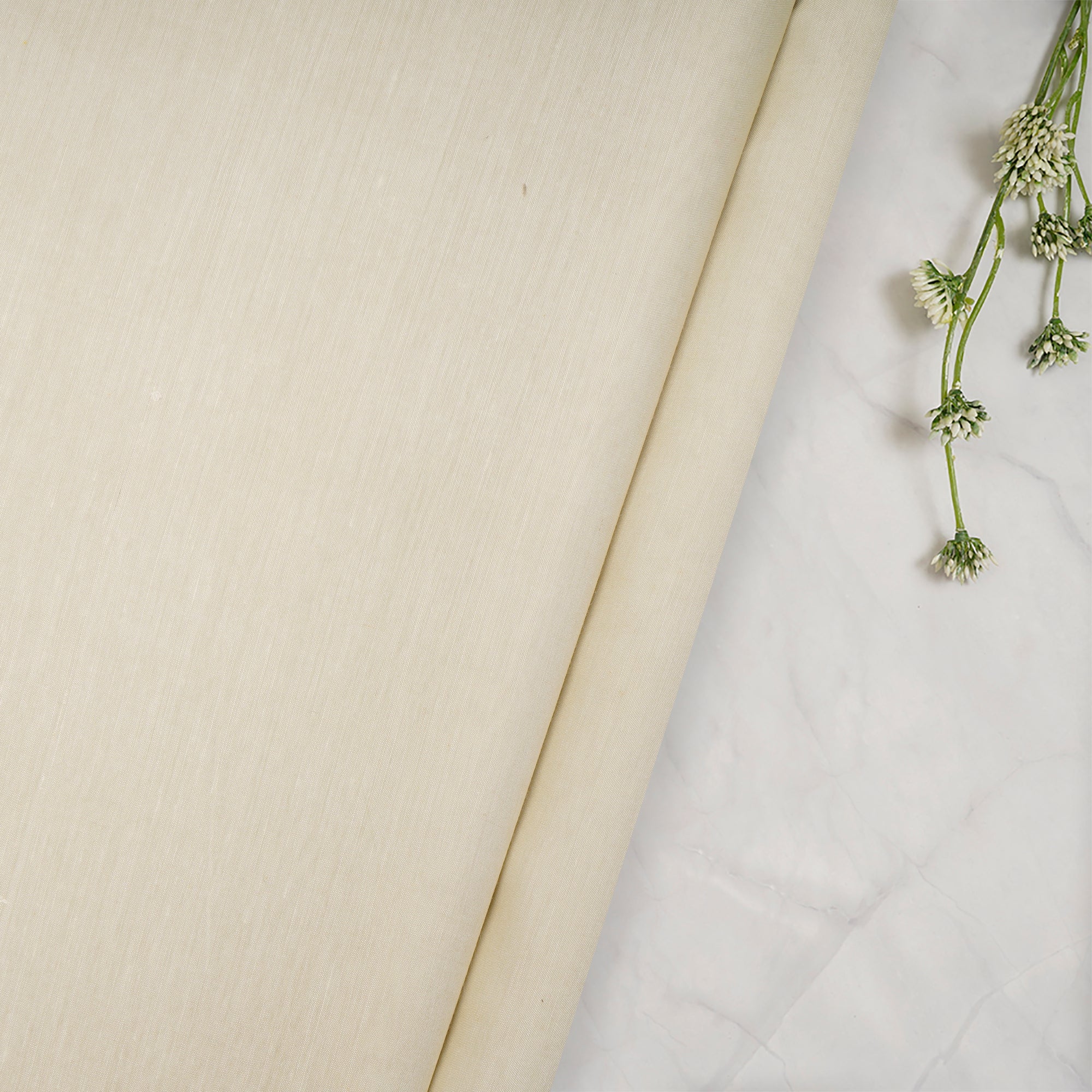 (Pre Cut 4.80 Mtr) Pistachio Green Color Tussar Linen Fabric