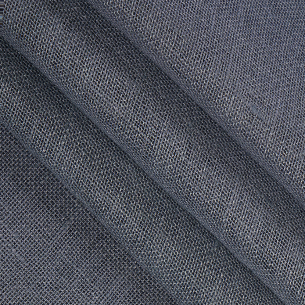 (Pre-Cut 1.50 Mtr ) Grey Color Gauze Linen Fabric