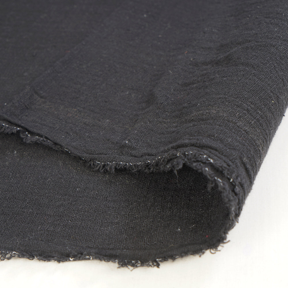 (Pre Cut 1.25 Mtr Piece) Black Color Cotton Matka Fabric