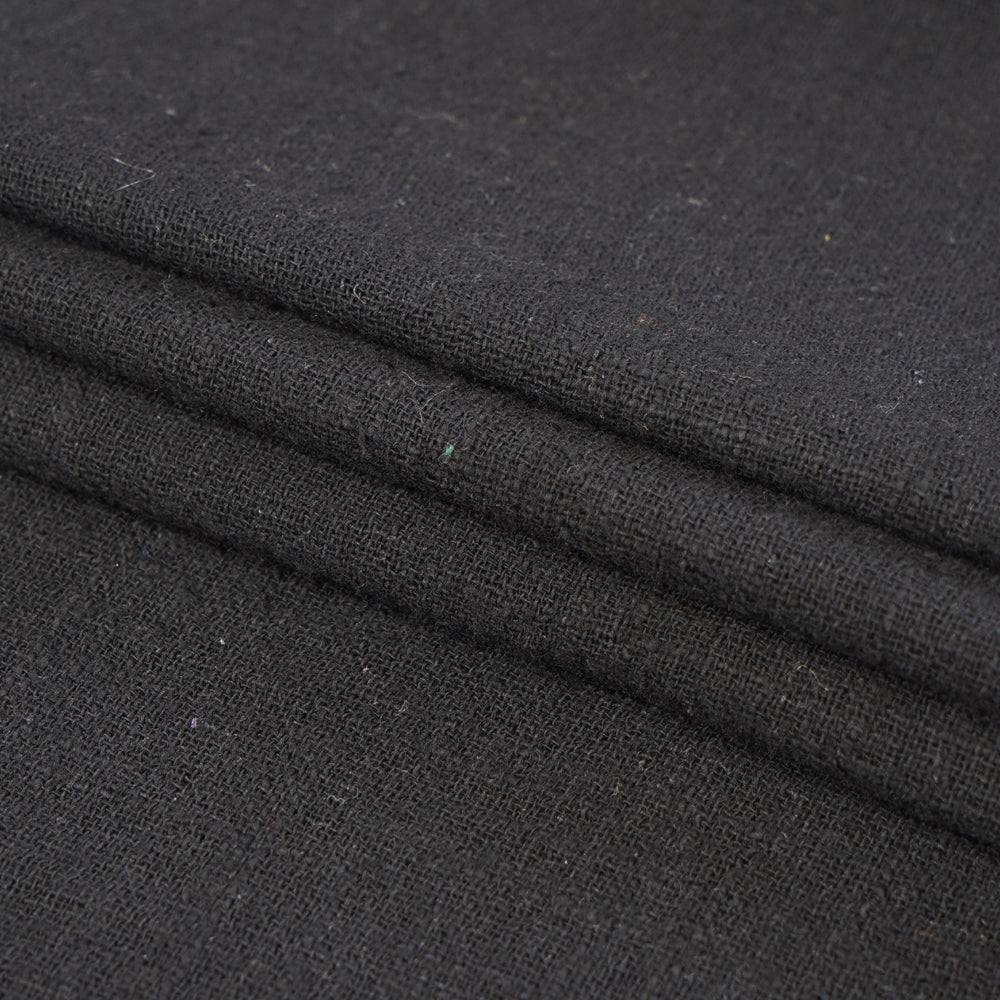 (Pre Cut 1.25 Mtr Piece) Black Color Cotton Matka Fabric