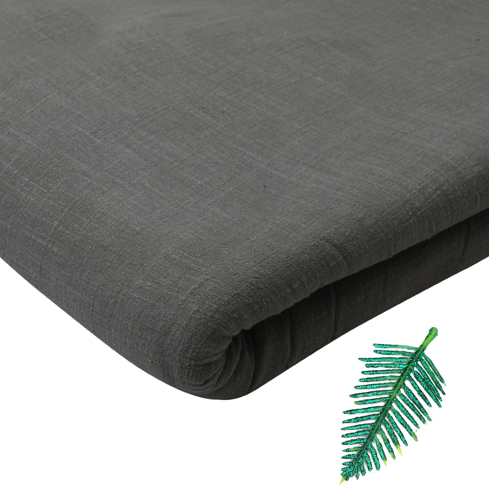 (Pre-Cut 1.50 Mtr) Olive Color Slub Cotton Fabric