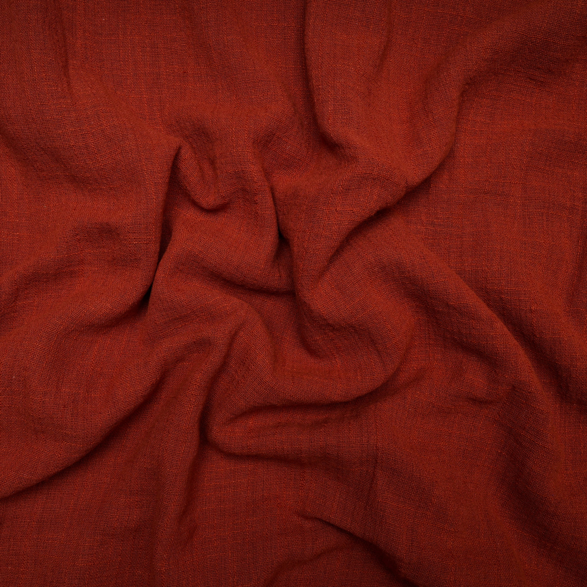 (Pre-Cut 3.50 Mtr )Brown Mill Dyed Cotton Viscose Slub Fabric