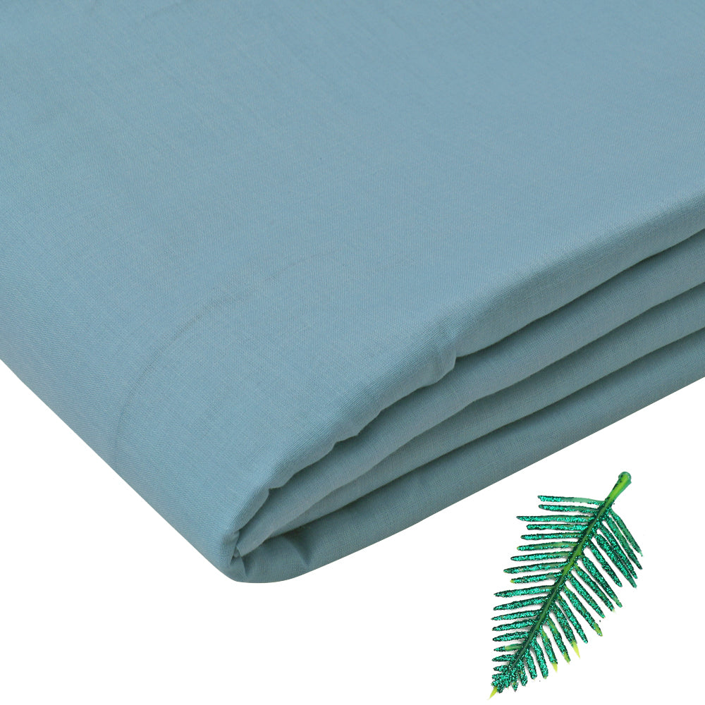 (Pre-Cut 1 Mtr ) Steel Blue Color Premium Cotton Voile Fabric