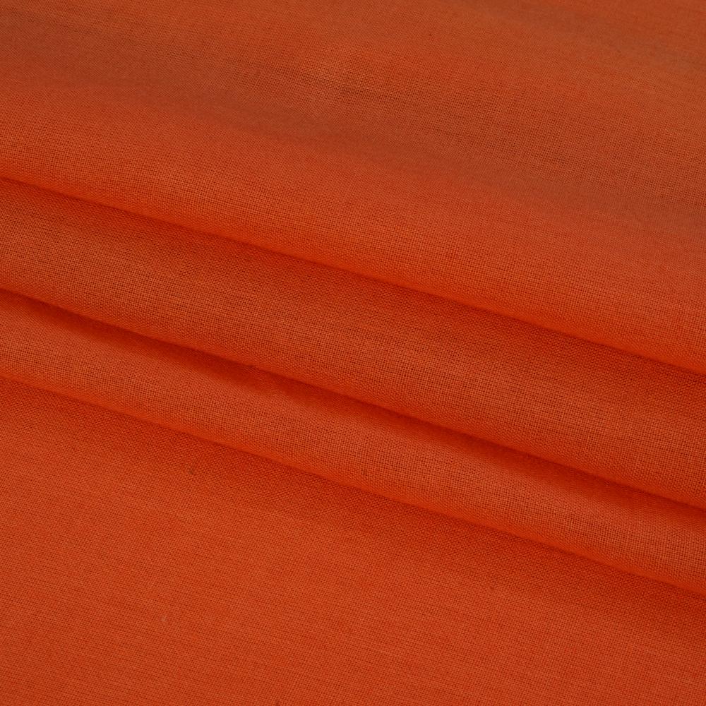 (Pre Cut 1.50 Mtr Piece) Carrot Color Cotton Mulmul Fabric