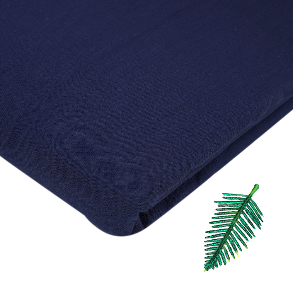 (Pre-Cut 1.50 Mtr) Navy Color Premium Cotton Mulmul Fabric