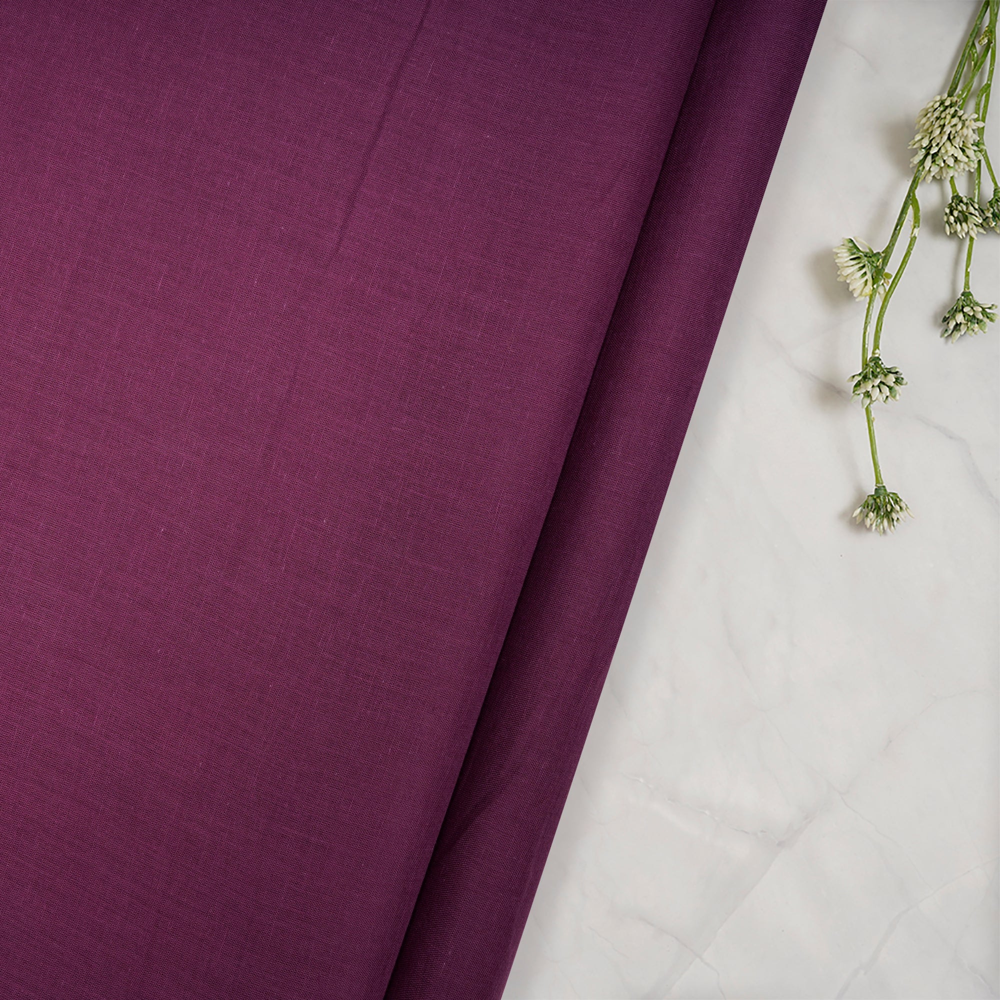(Pre Cut 2.00 Mtr )Purple Pure Cotton Voile Fabric