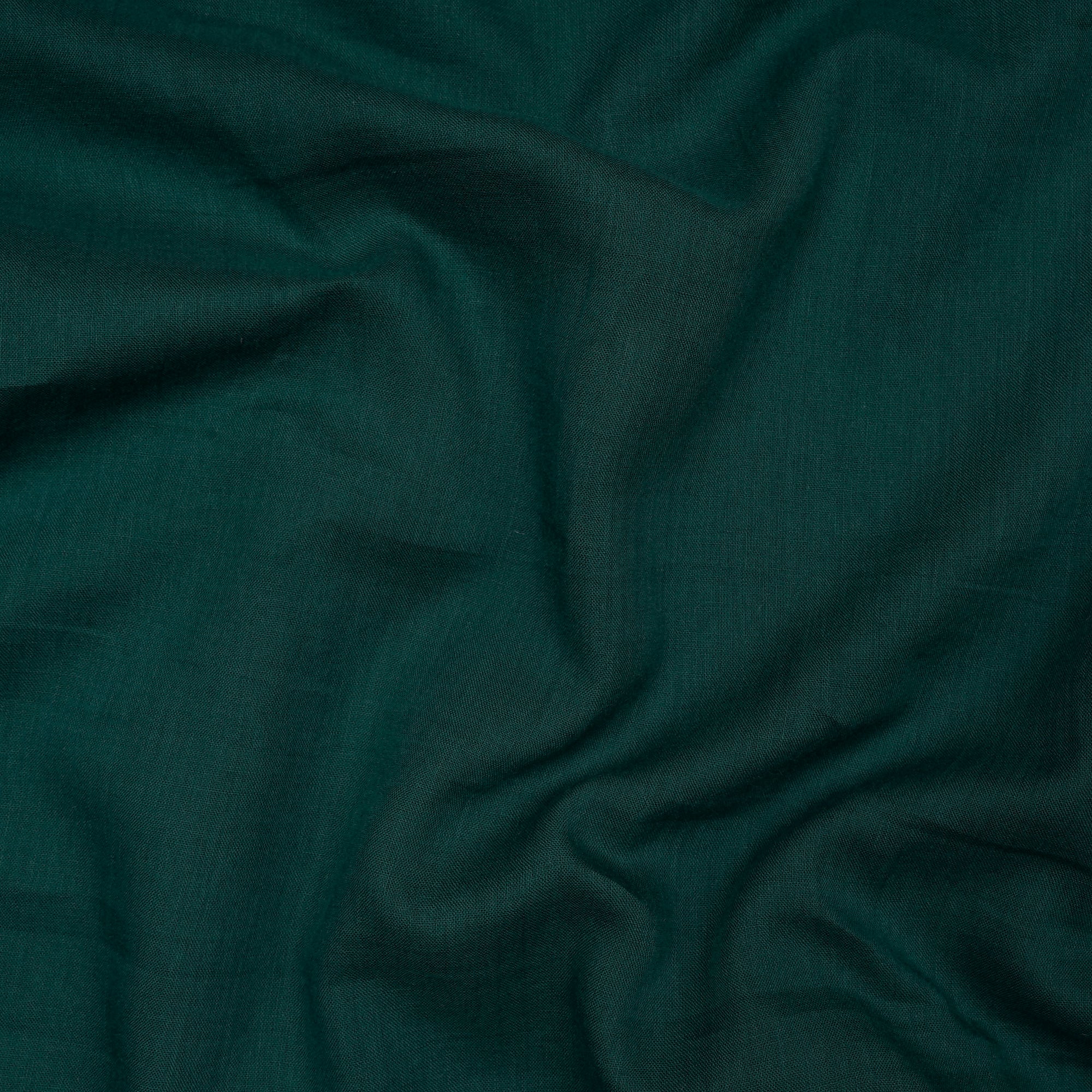 (Pre-Cut 2.95 Mtr) Dark Green Color Premium Cotton Mulmul Fabric