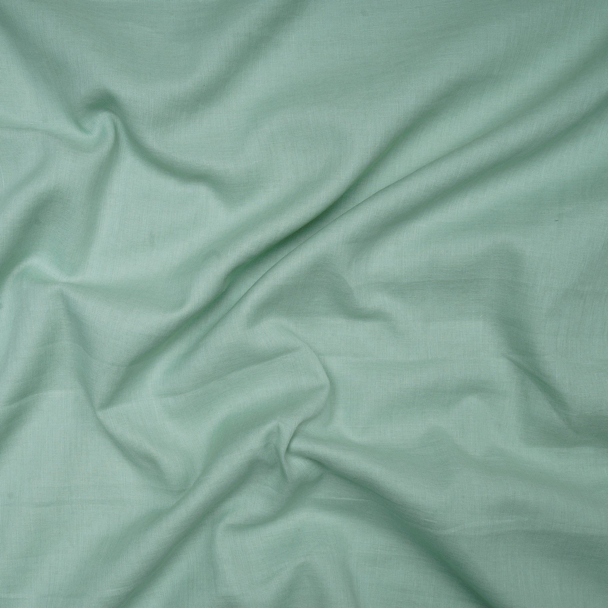 (Pre-Cut 3.00 Mtr) Sea Green Color Premium Cotton Mulmul Fabric