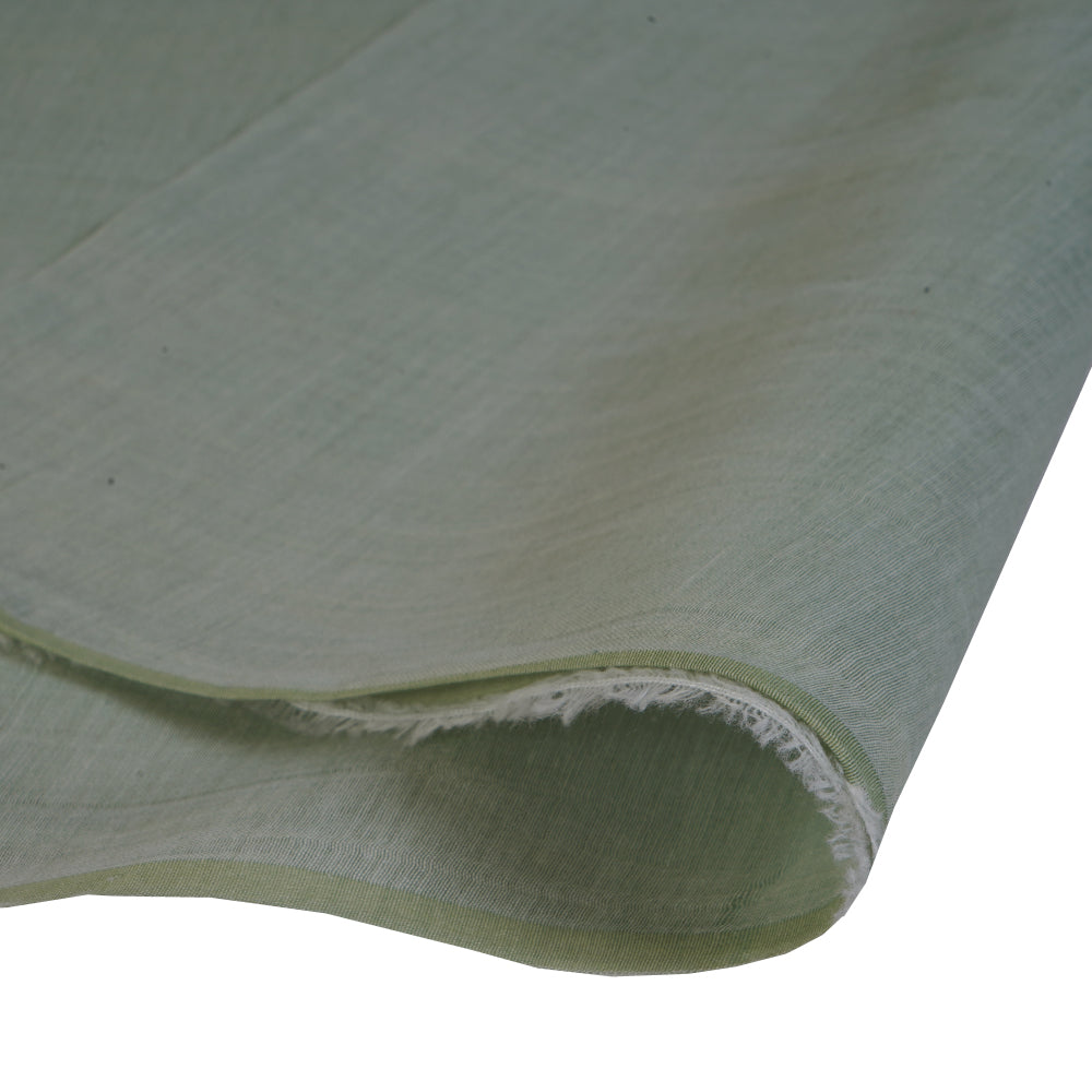 (Pre Cut 1.05 Mtr Piece) Tea Green Color Rapier Chanderi Fabric
