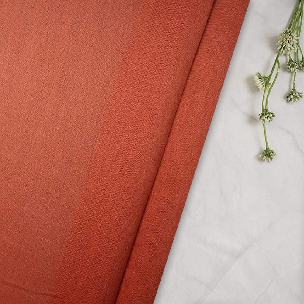 (Pre-Cut 1.10 Mtr) Orange Color Rapier Chanderi Fabric