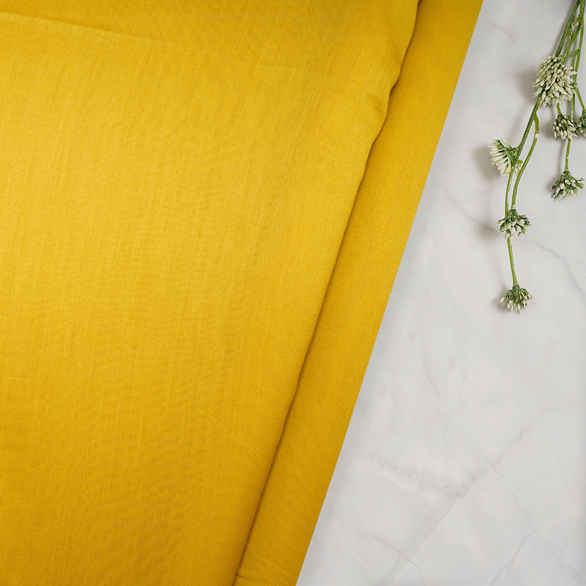 (Pre Cut 1.60 Mtr Piece) Yellow Color Rapier Chanderi Fabric