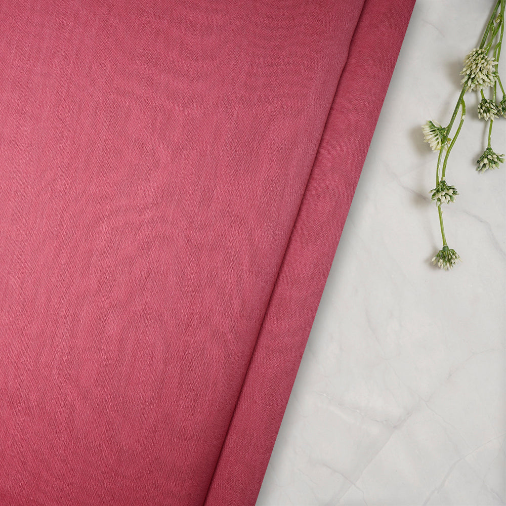 (Pre-Cut 2.20 Mtr) Pink Color Rapier Chanderi Fabric