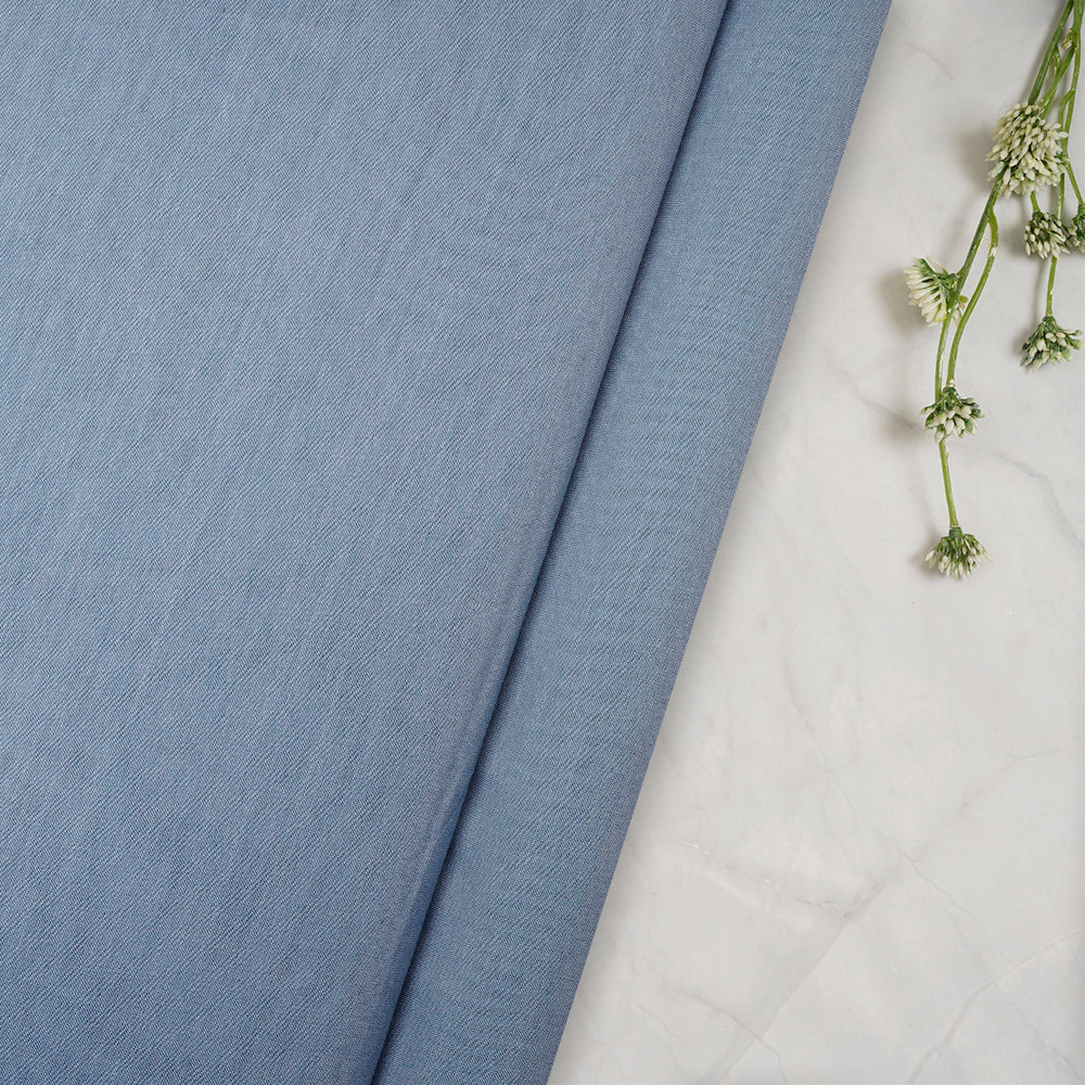 (Pre-Cut 2.85 Mtr) Ice Blue Color Rapier Chanderi Fabric