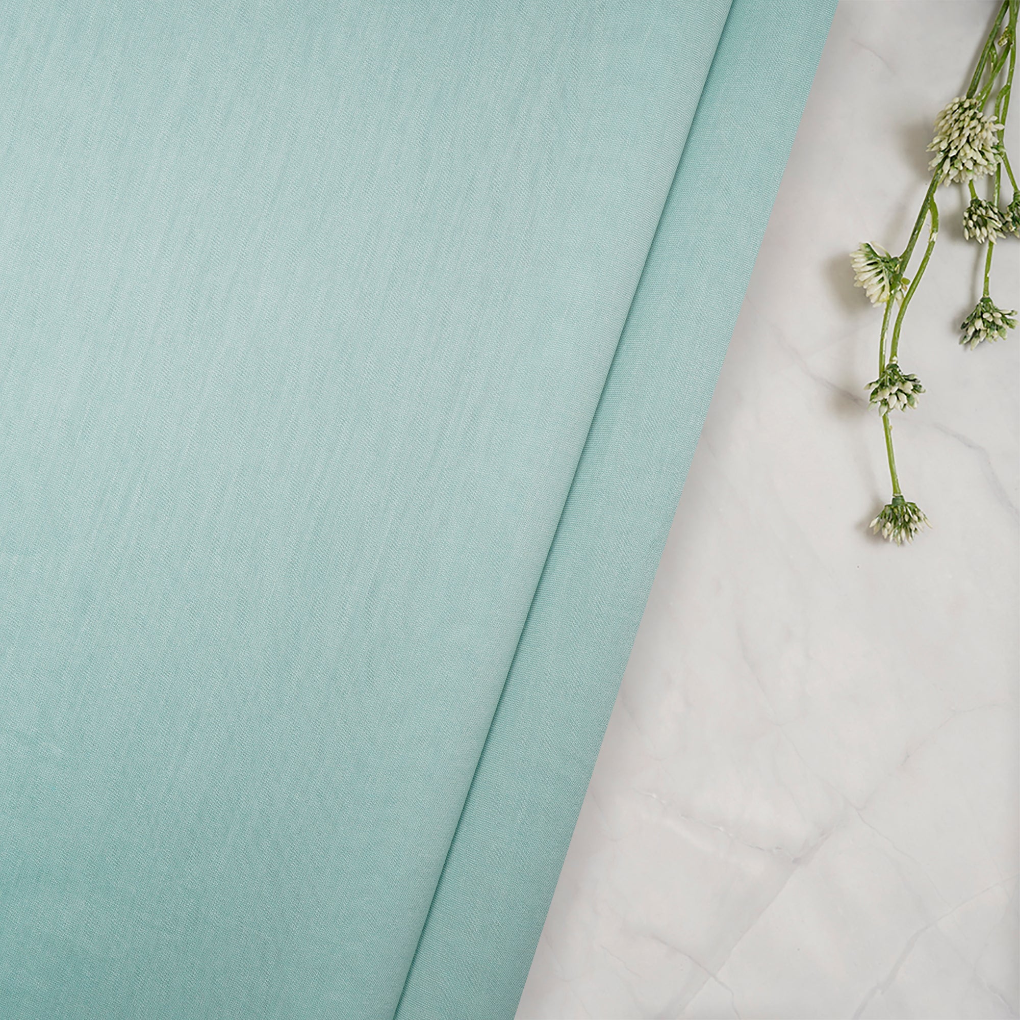 (Pre-Cut 3.50 Mtr) Sea Green Rapier Chanderi Fabric