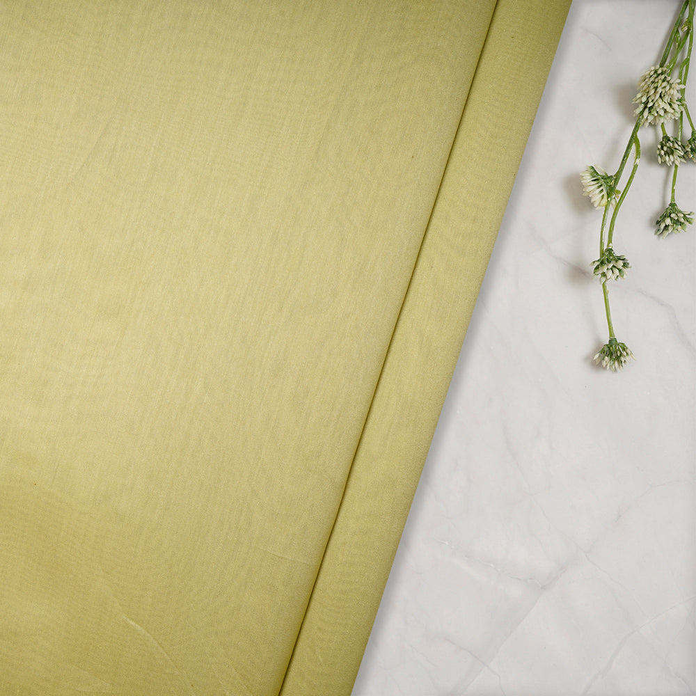 (Pre-Cut 4.20 Mtr) Green Color Rapier Chanderi Fabric