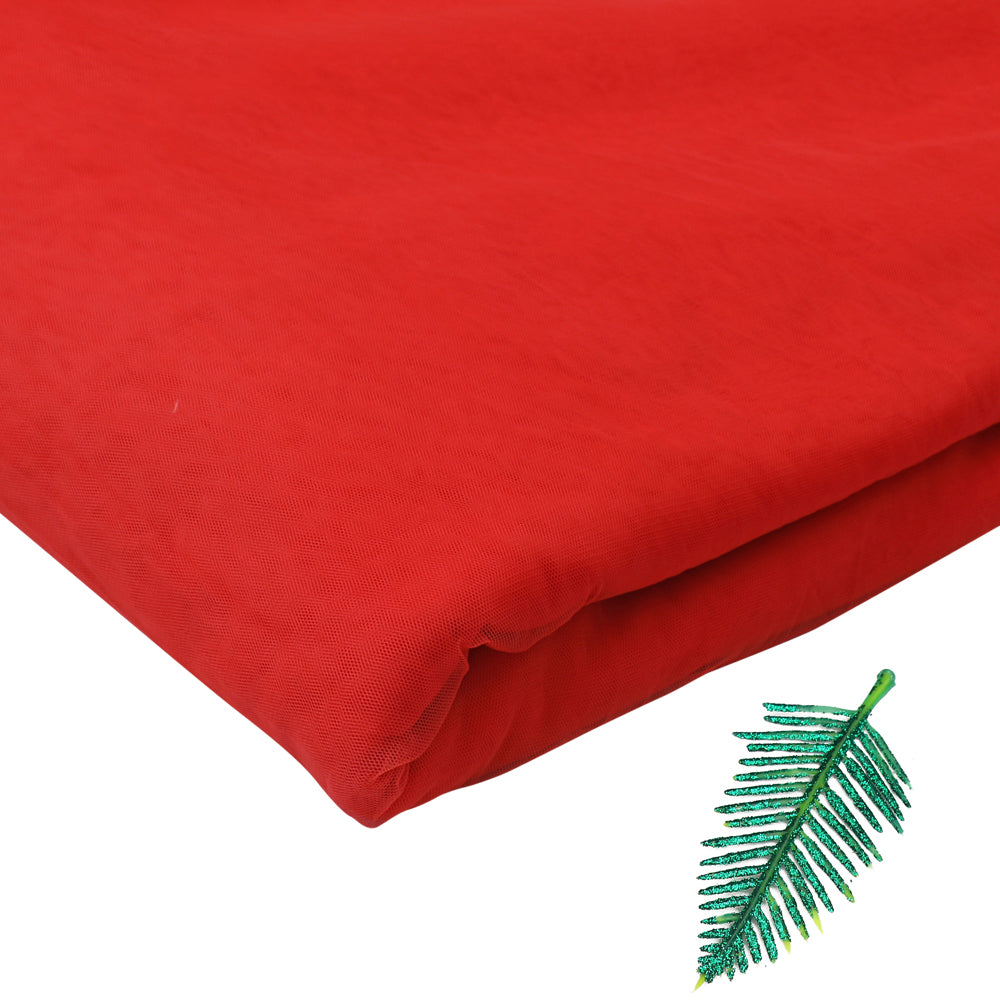 (Pre-Cut 1 Mtr ) Red Color Nylon Butterfly Net Fabric