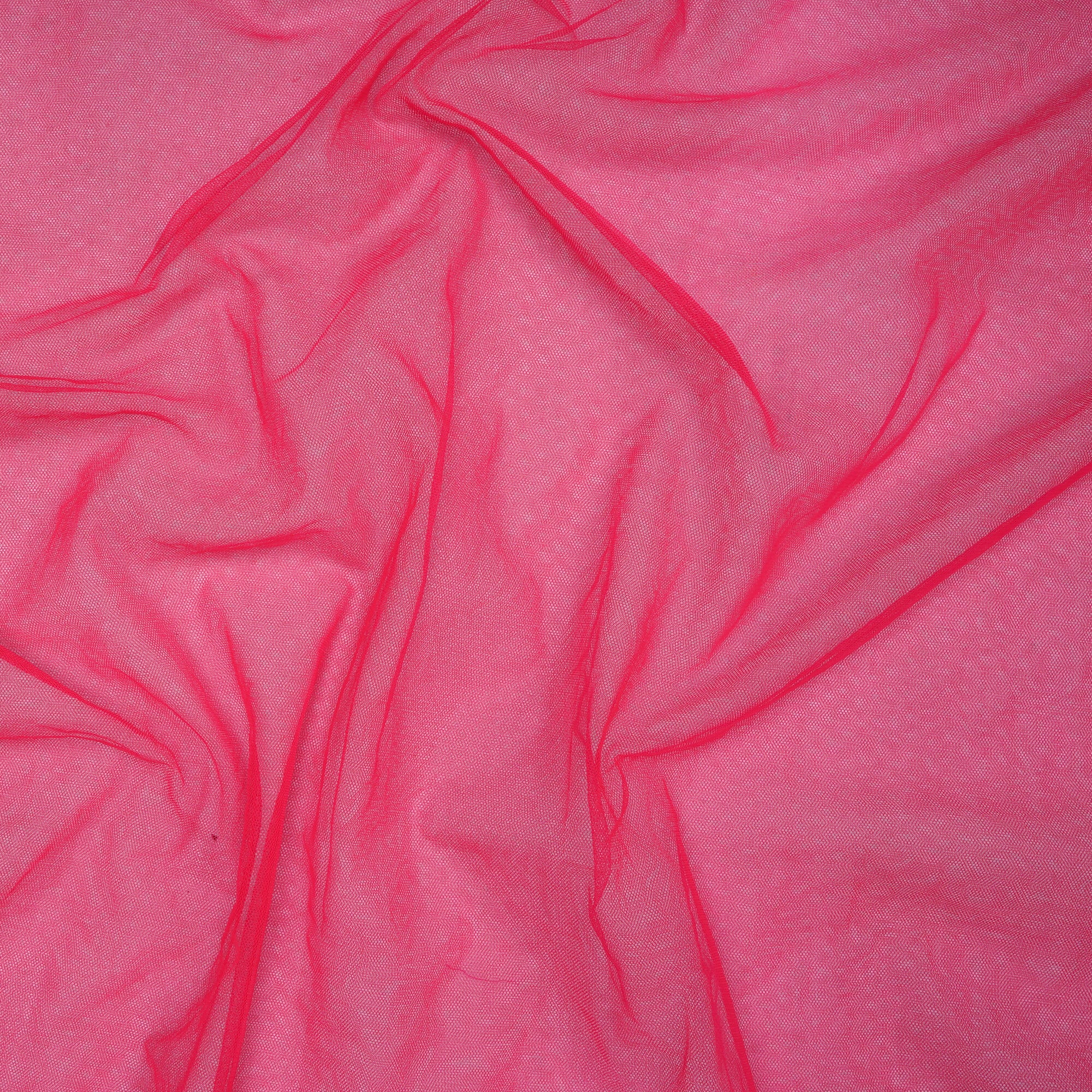 (Pre-Cut 1.50 Mtr) Bright Red Color Nylon Butterfly Net Fabric