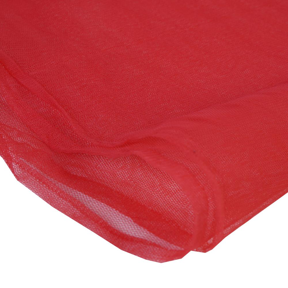 (Pre Cut 1.50 Mtr Piece) Crimson Color Butterfly Net Fabric