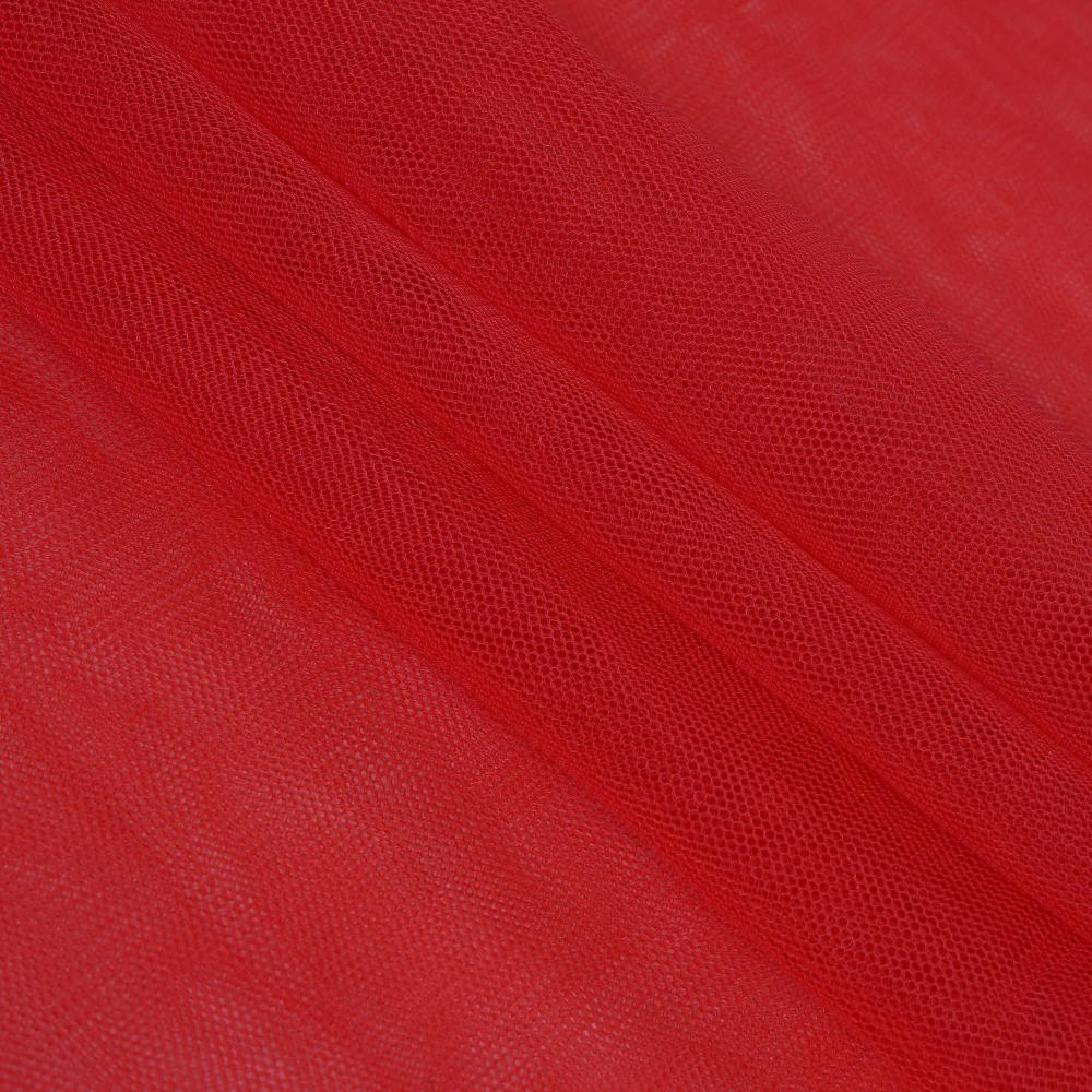 (Pre Cut 1.50 Mtr Piece) Crimson Color Butterfly Net Fabric
