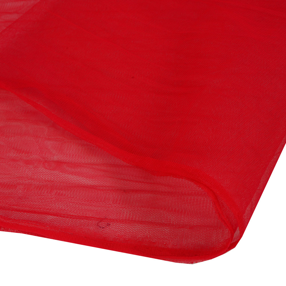 (Pre Cut 1.50 Mtr Piece) Ruby Color Butterfly Net Fabric