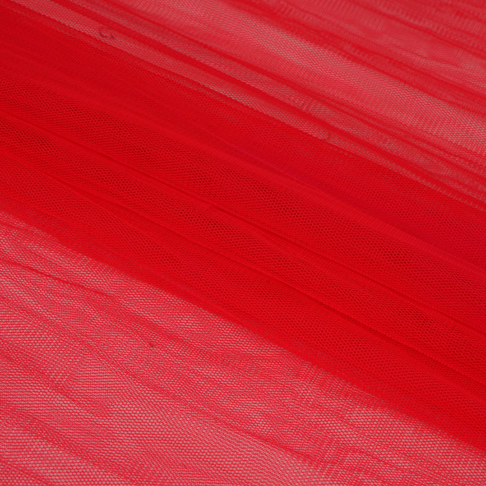 (Pre Cut 1.50 Mtr Piece) Ruby Color Butterfly Net Fabric