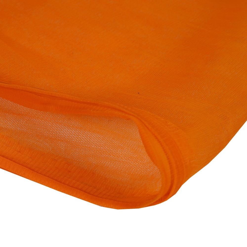 (Pre Cut 1.70 Mtr Piece) Orange Color Butterfly Net Fabric