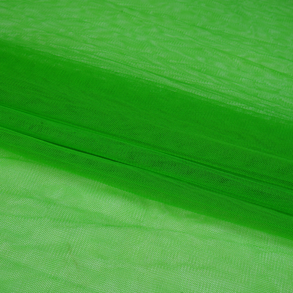 (Pre Cut 1.85 Mtr Piece) Green Color Nylon Butterfly Net Fabric