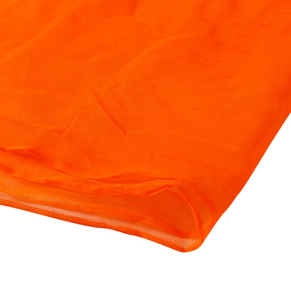 (Pre Cut 1.85 Mtr Piece) Orange Color Butterfly Net Fabric