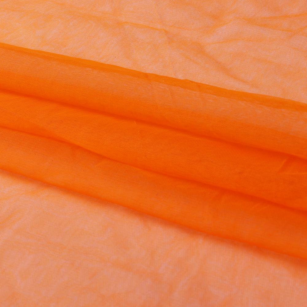 (Pre Cut 1.85 Mtr Piece) Orange Color Butterfly Net Fabric
