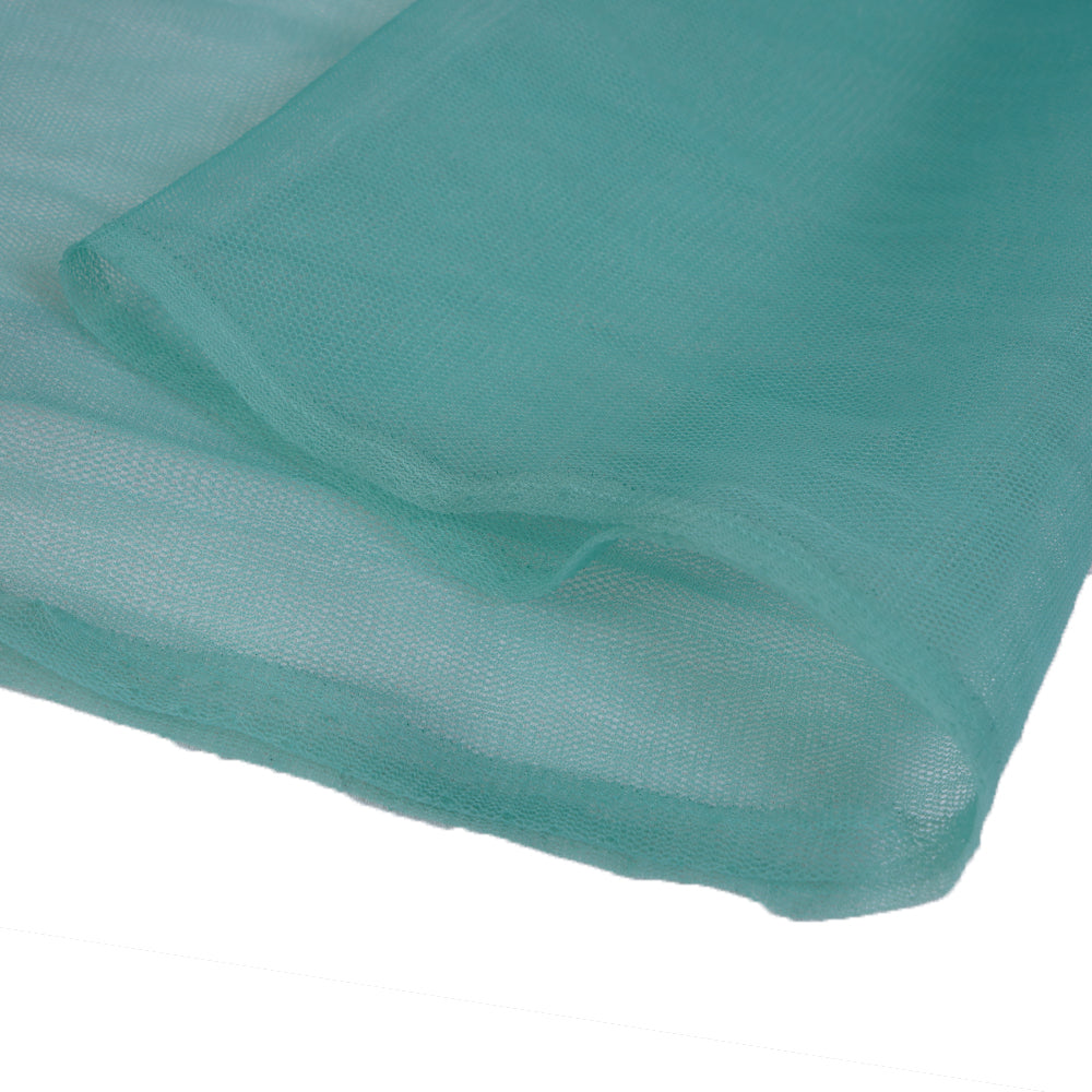 (Pre Cut 2.25 Mtr Piece) Sea Green Color Butterfly Net Fabric
